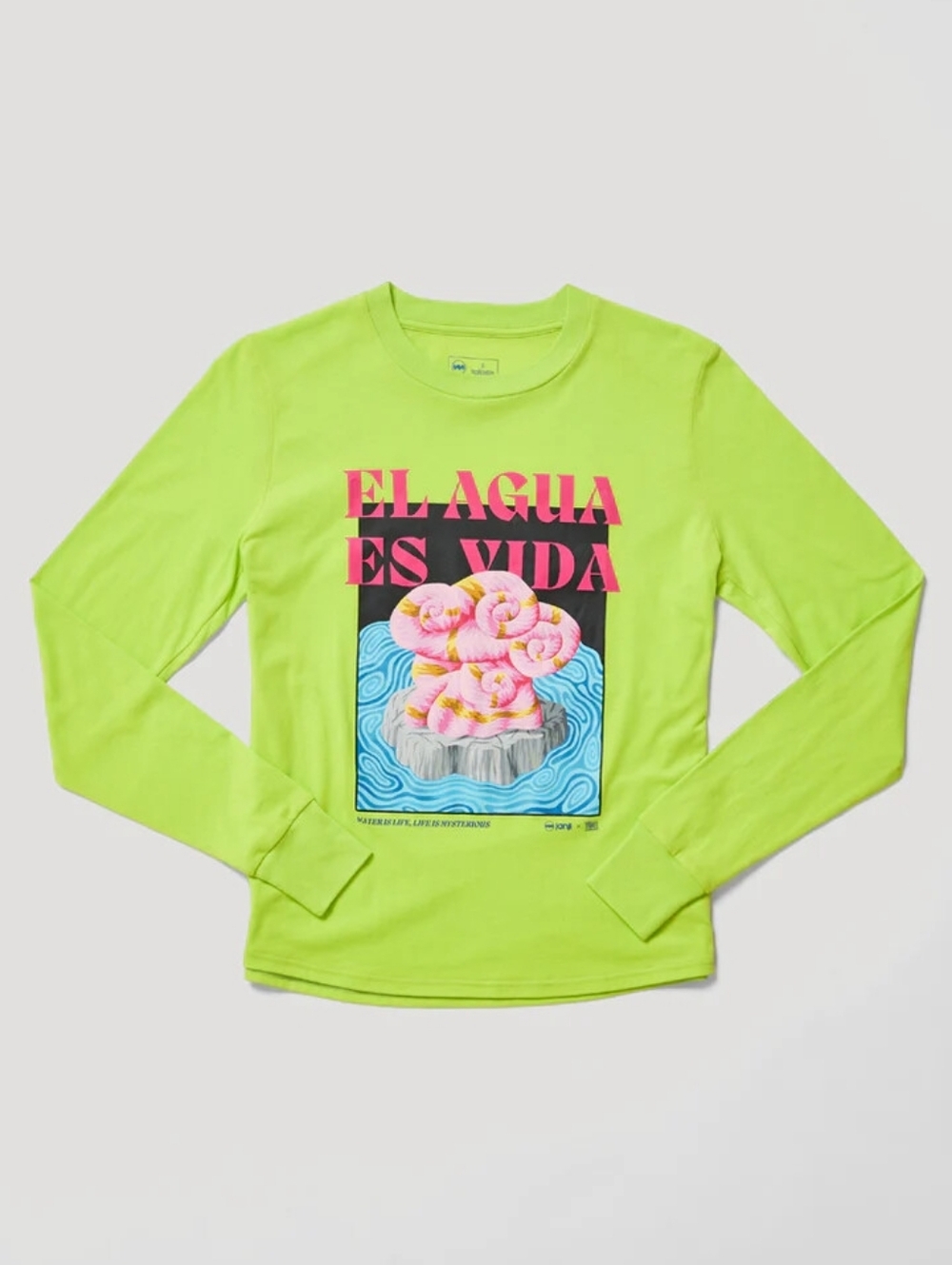 JANJI Women's Runterra Bio GFX Long Sleeve T-Shirt, Neon Green, Size Large